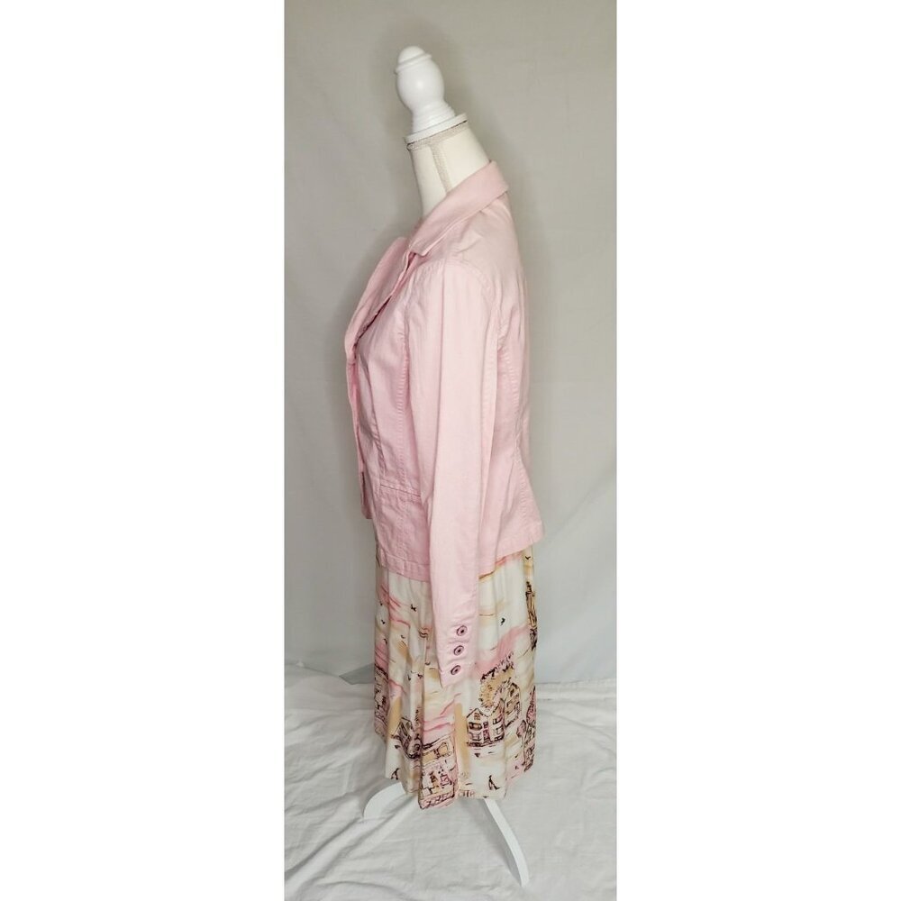Valerie Stevens Cotton A-Line Skirt And Pink Fitted Jacket Set Preppy Designer - Picture 5 of 16